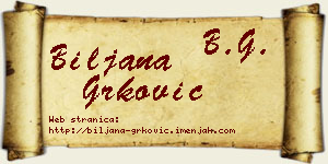 Biljana Grković vizit kartica